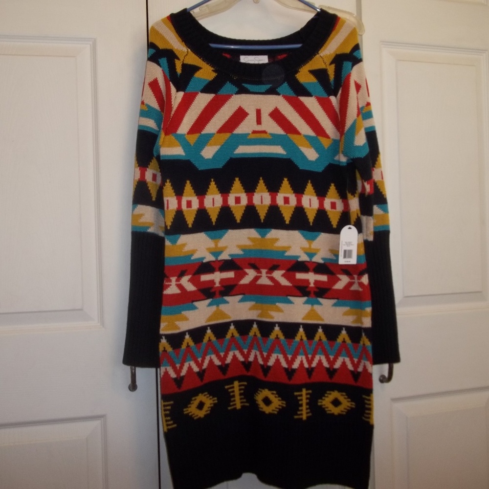 NWT Jessica Simpson Multi sweater Dress Sz M
